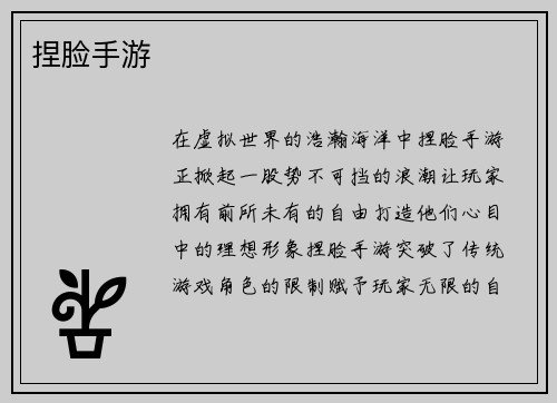 捏脸手游